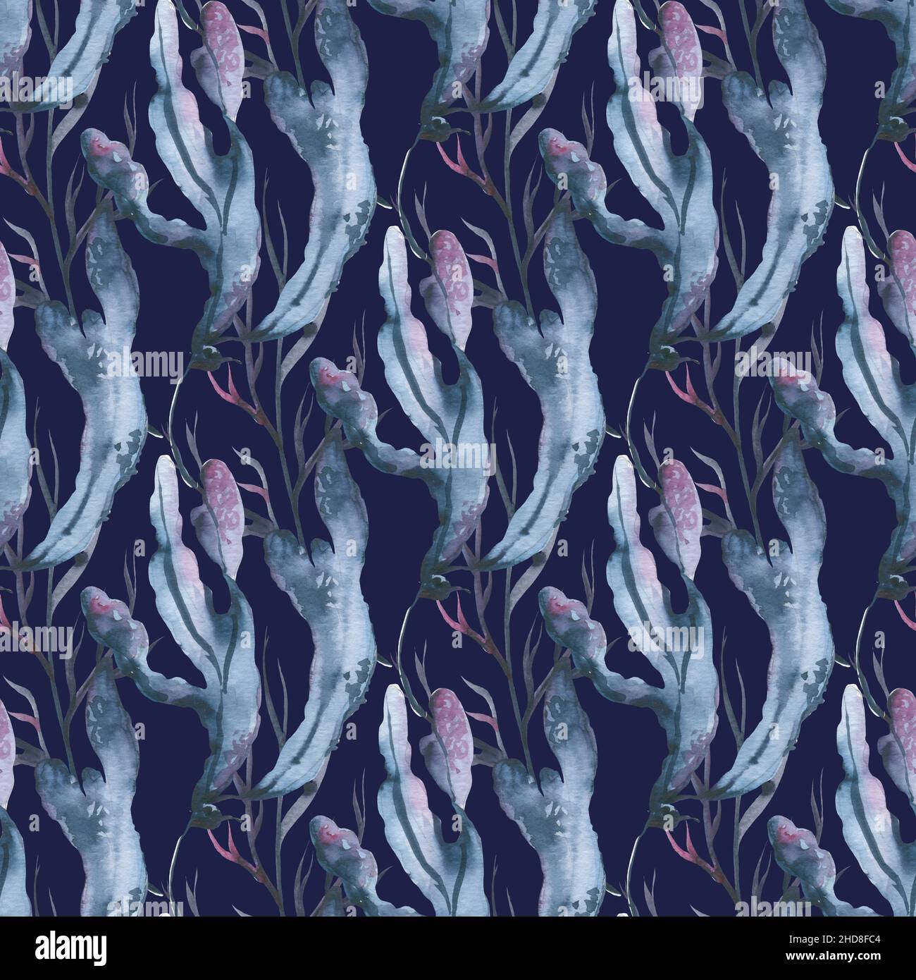 Sea, nautical, marine pattern with isolated hand painted watercolor ...