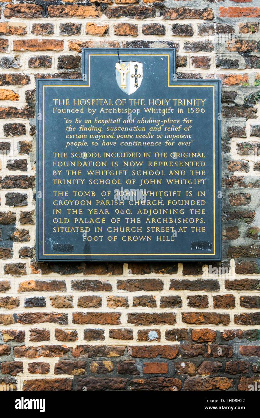 The Hospital of the Holy Trinity, founded by Archbishop Whitgift in 1596, Croydon. Stock Photo