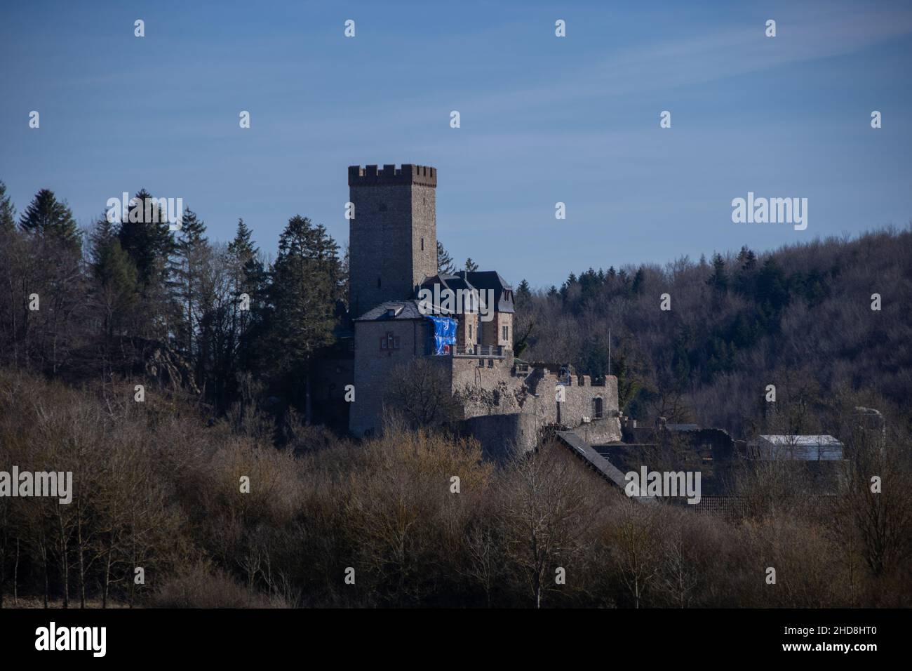 Kerpen, Germany  6 March 2021,  Nice view of Kerpen Castle in the Eifel Stock Photo