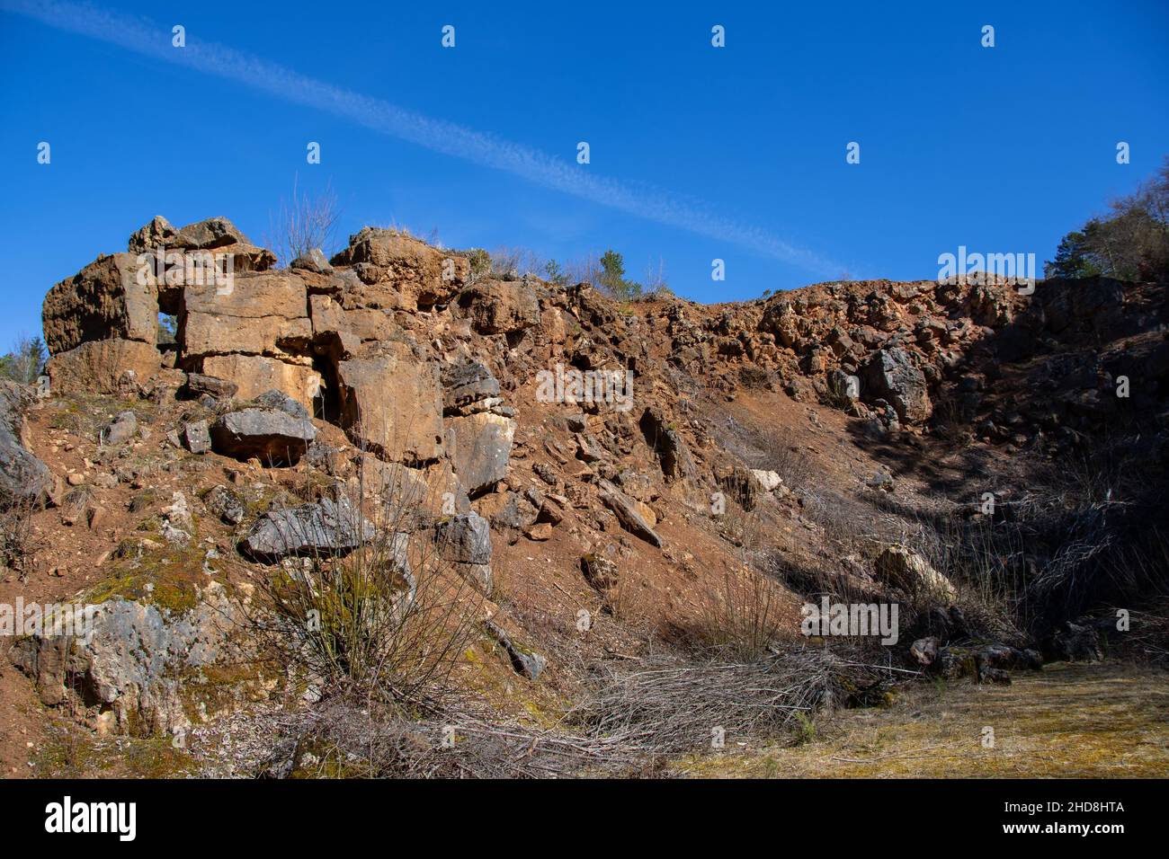 View of the quarry in Niederehe in the Eifel Stock Photo