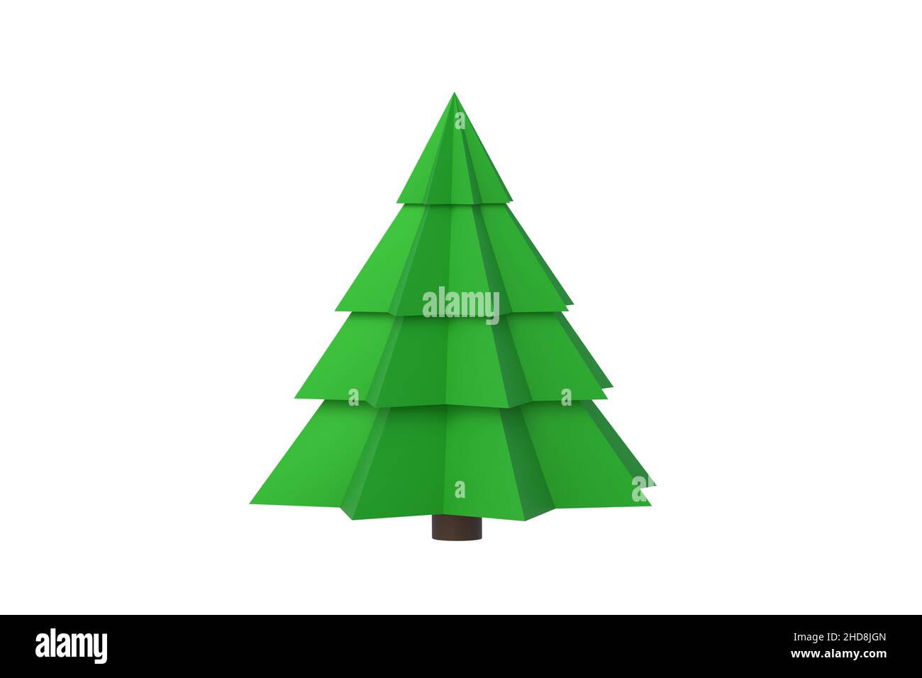 Christmas tree isolated on white background. 3d render Stock Photo - Alamy