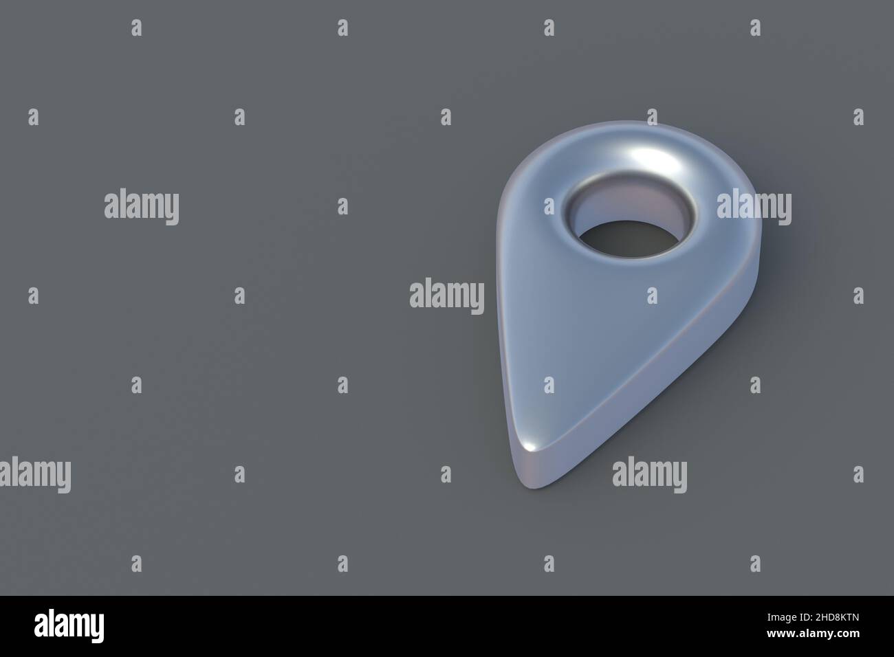 Metallic map pointer icon on gray background. Gps marker. Geographical ...