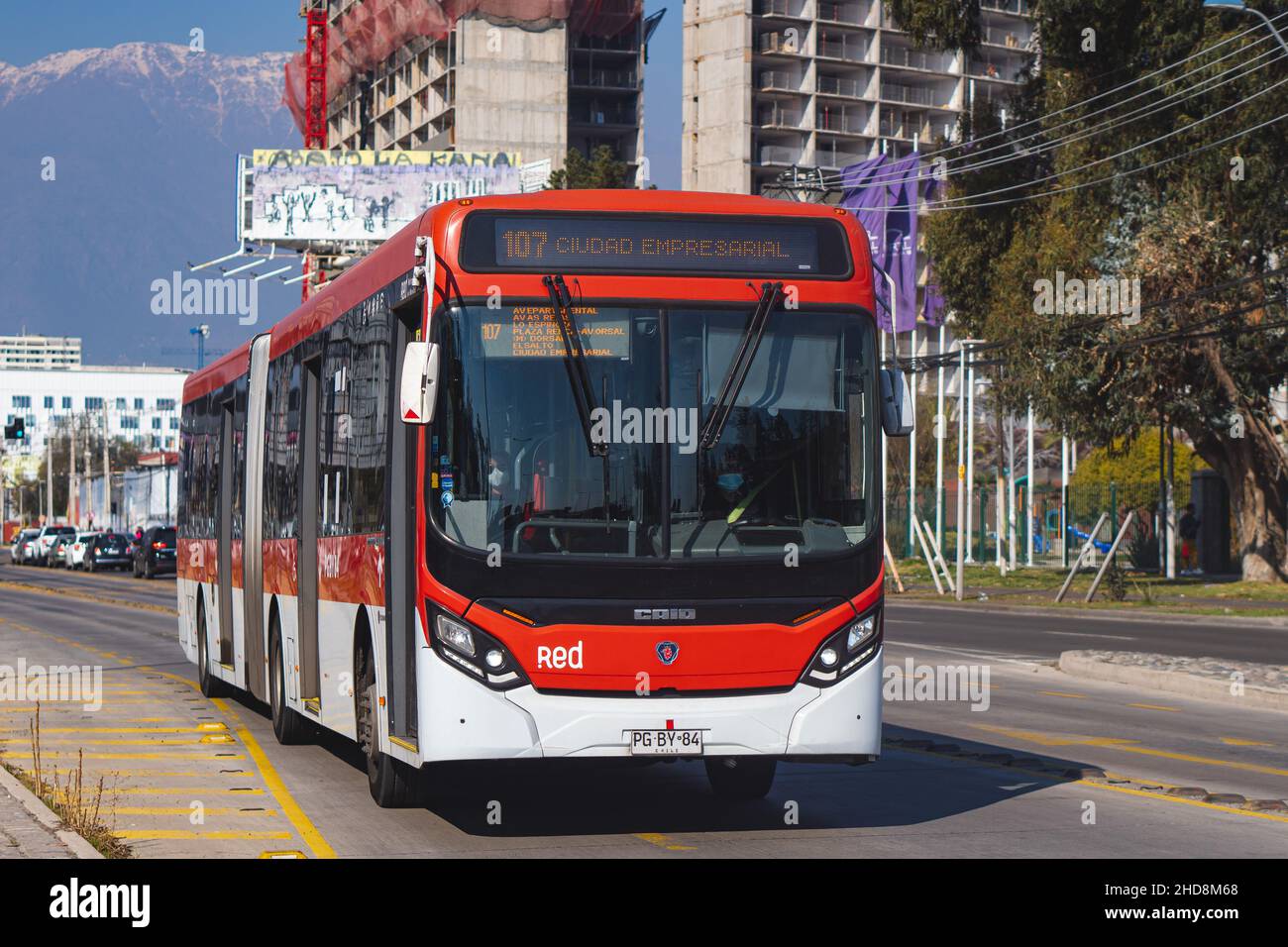 Santiago, Chile August 2021 A Transantiago, or Red Metropolitana de