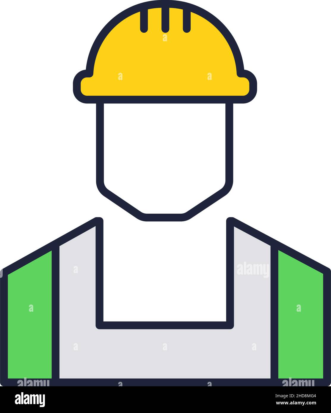 Builder icon. Worker in uniform hat helmet vector. Construction man in ...