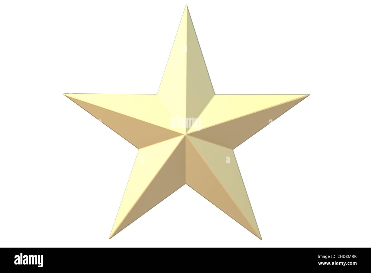 One golden star isolated on white background. 3d rendering Stock Photo ...