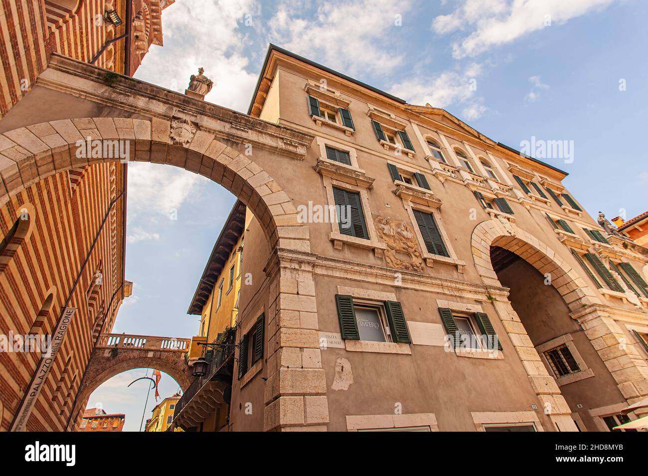 Piazza dei Signori, Signori square in Verona in Italy Stock Photo