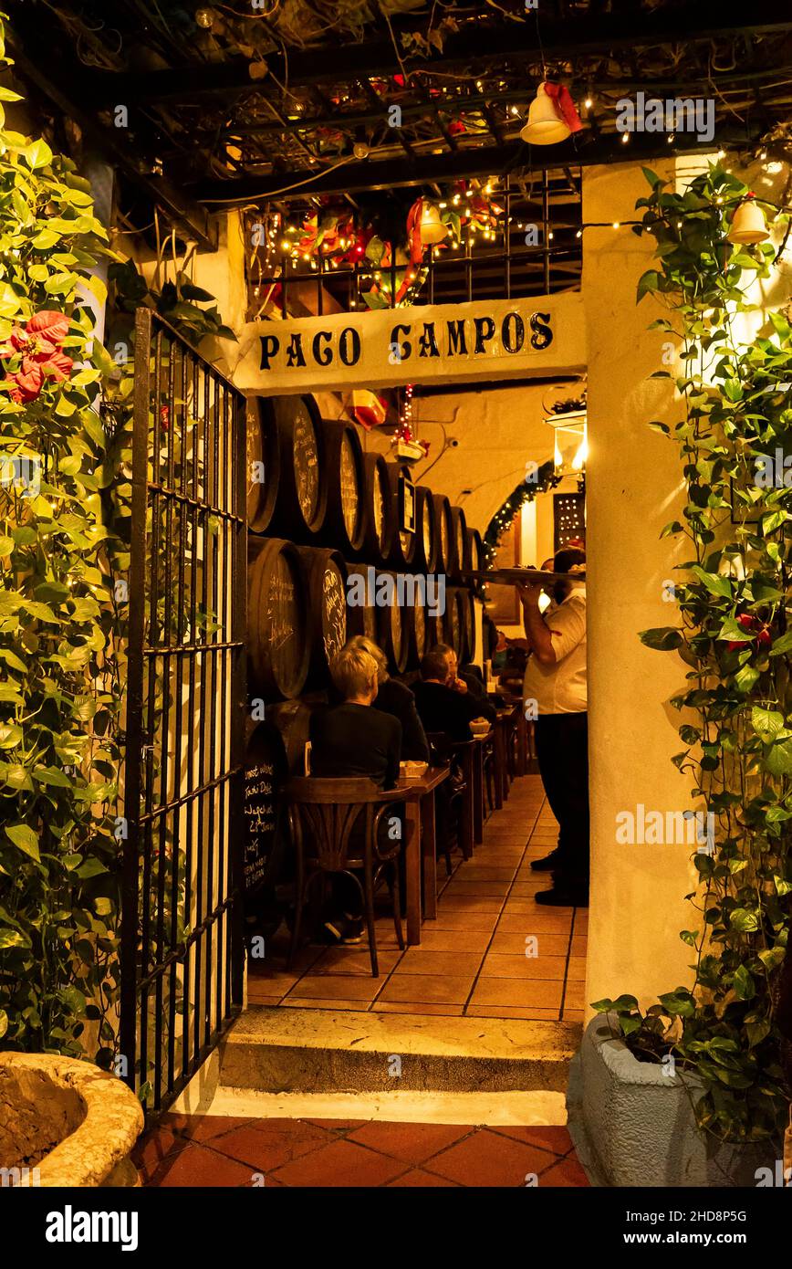Traditional restaurant in Malaga. Andalucia, Spain Stock Photo