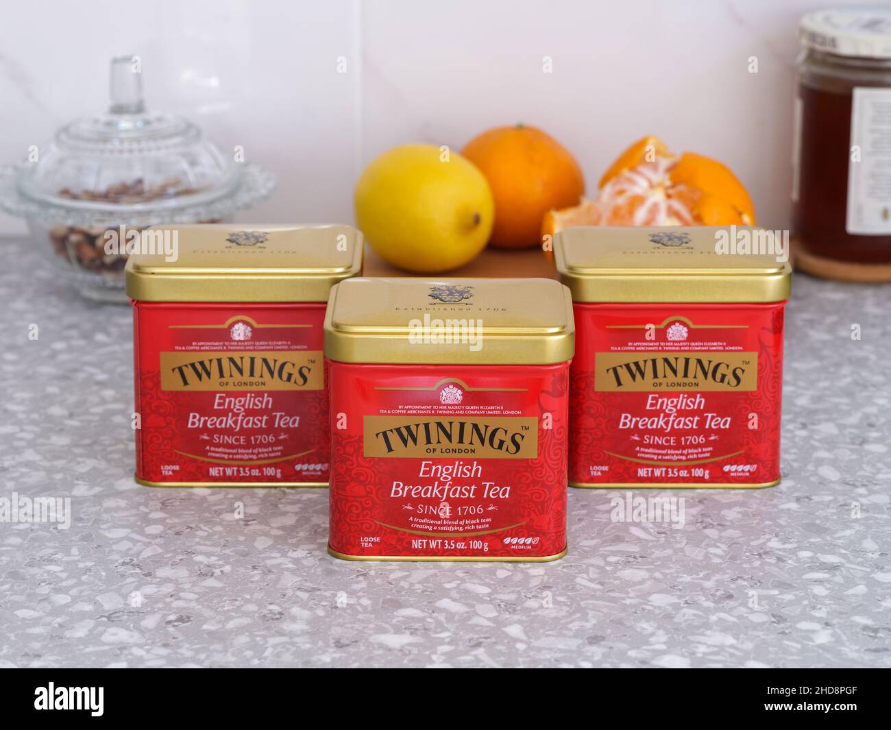 Tambov, Russian Federation December 21, 2021 Three Twinings English