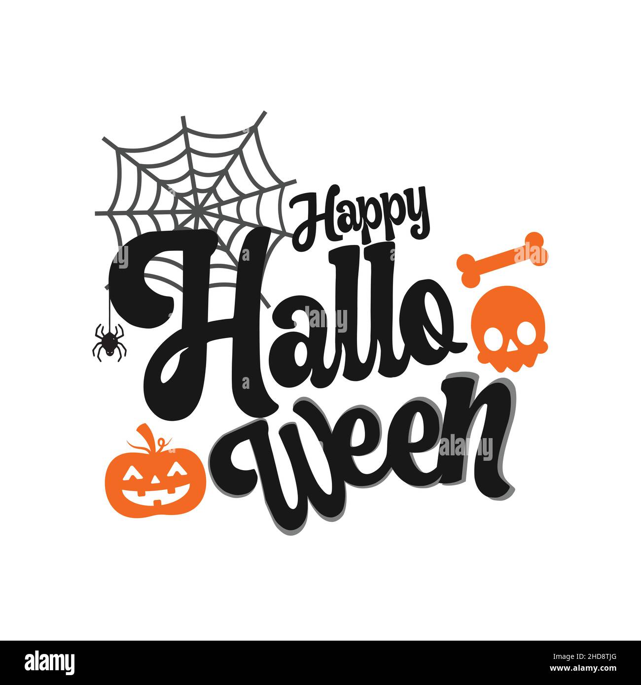 Happy Halloween logo vector lettering. Holiday typography for the