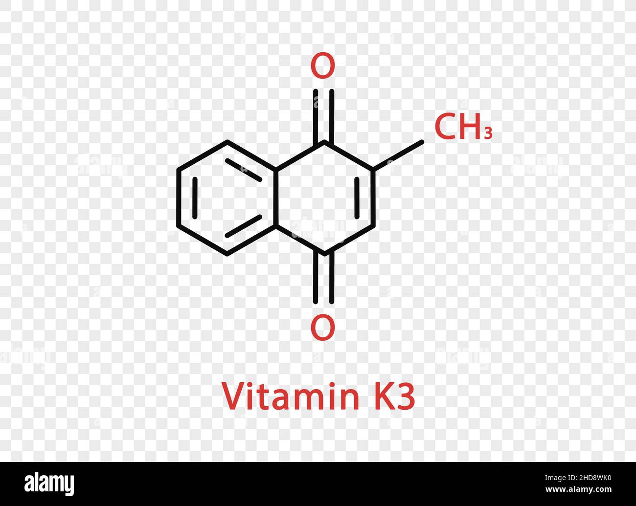Vitamin K3 chemical formula. Vitamin K3 structural chemical formula ...