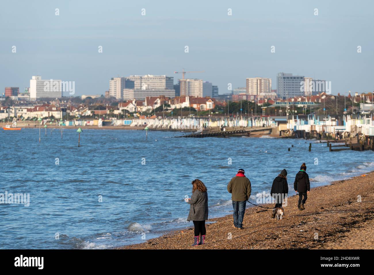 Skyline of the city or town of Southend on Sea, Essex, UK, viewed from