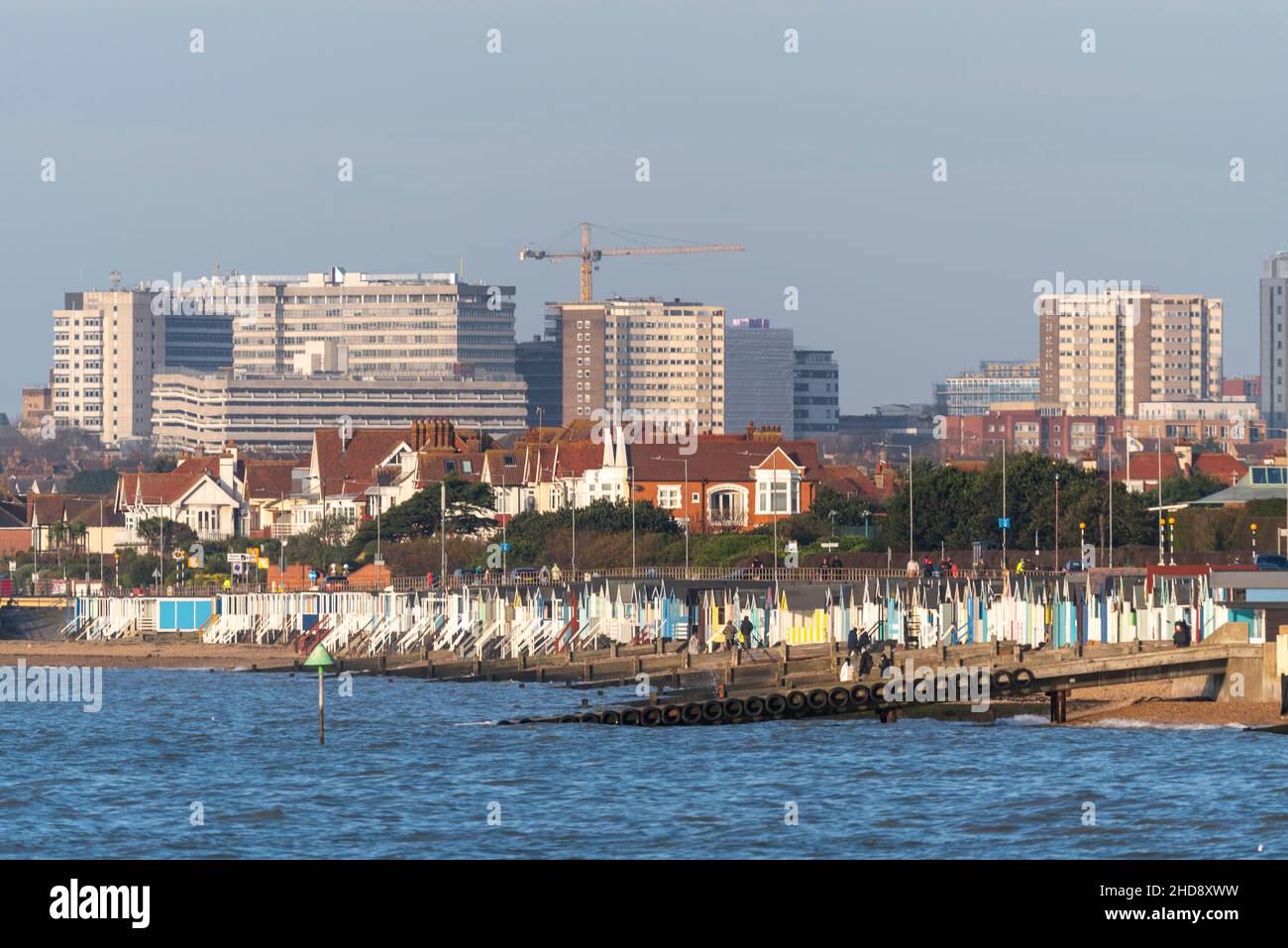 Thorpe bay beach huts southend essex hires stock photography and