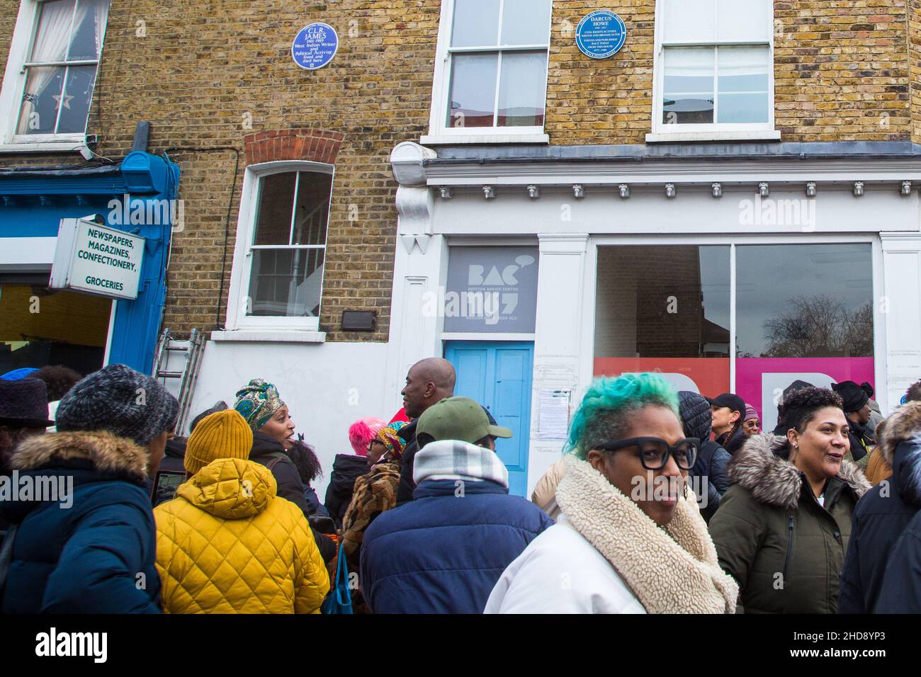 4th Jan 2022 London UK A blue plaque is unveiled for Darcus Howe at t
