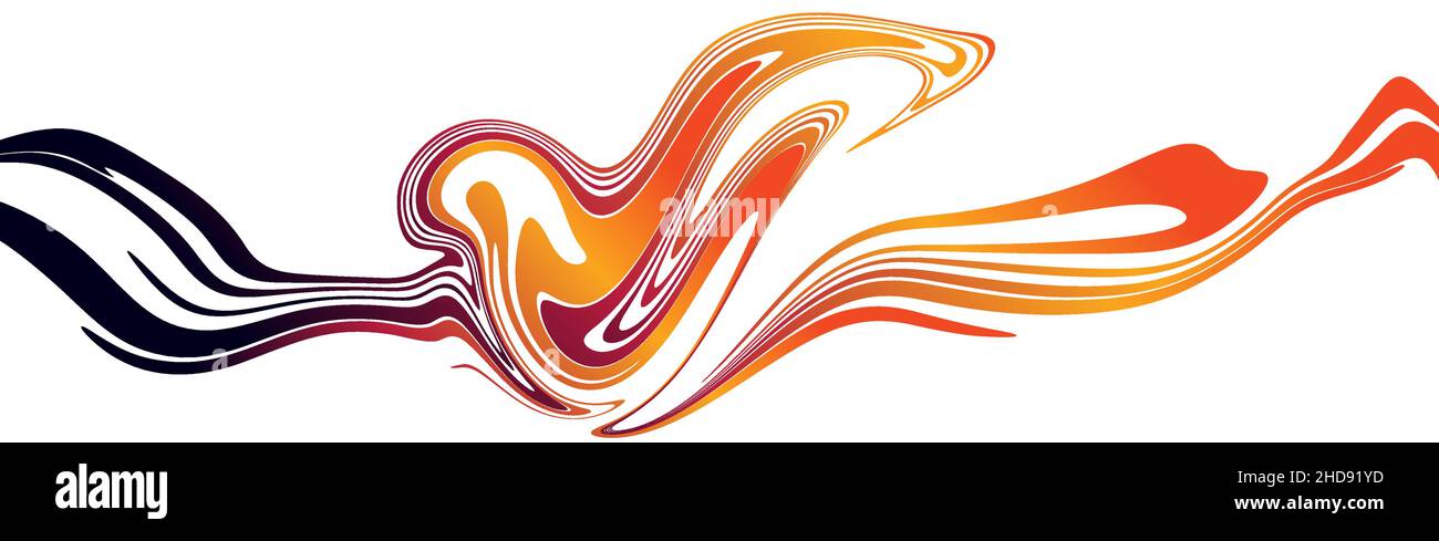 Modern vector fire wave symbol. Orange and red curve design element on ...