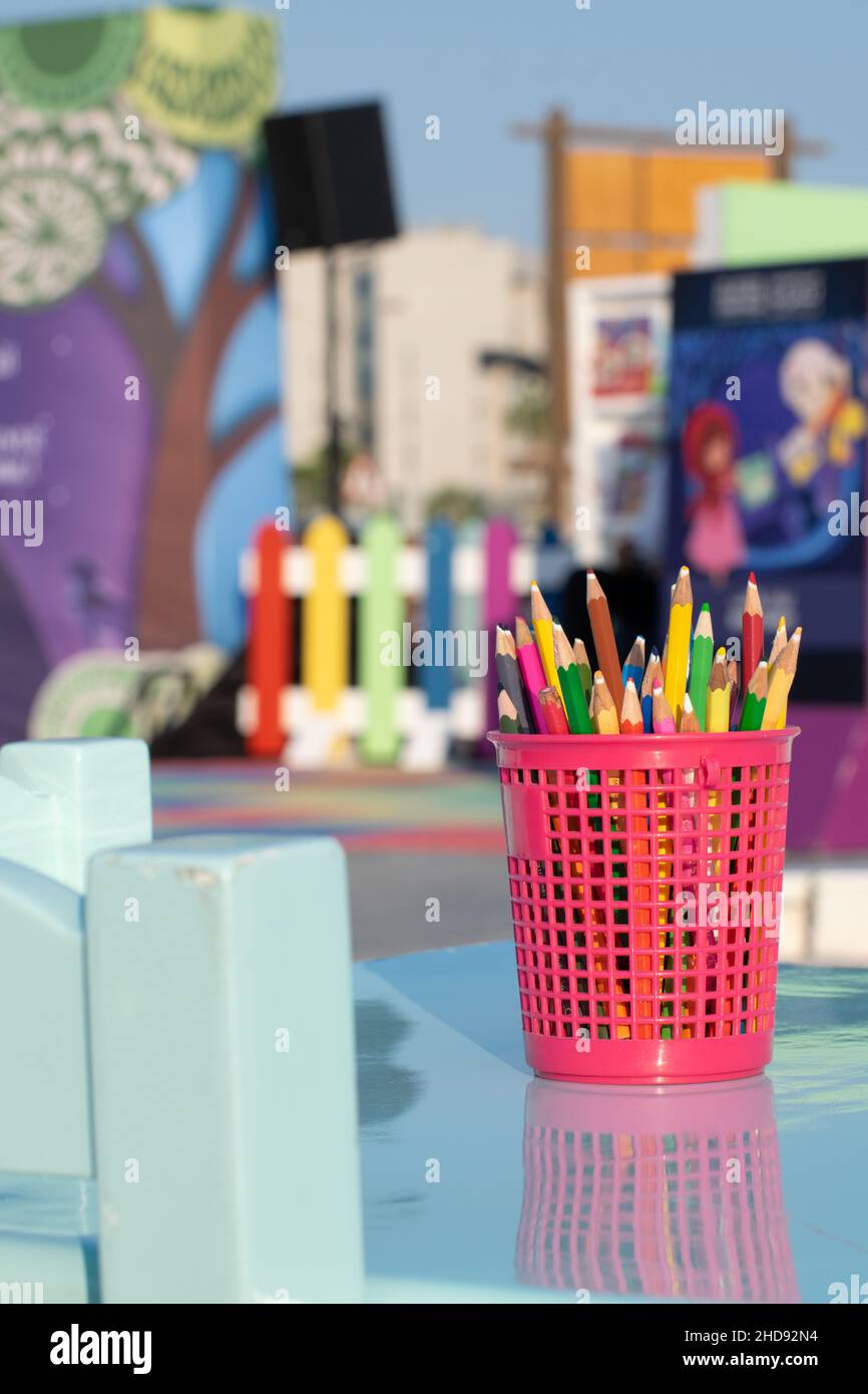 Kids coloring box Stock Photo