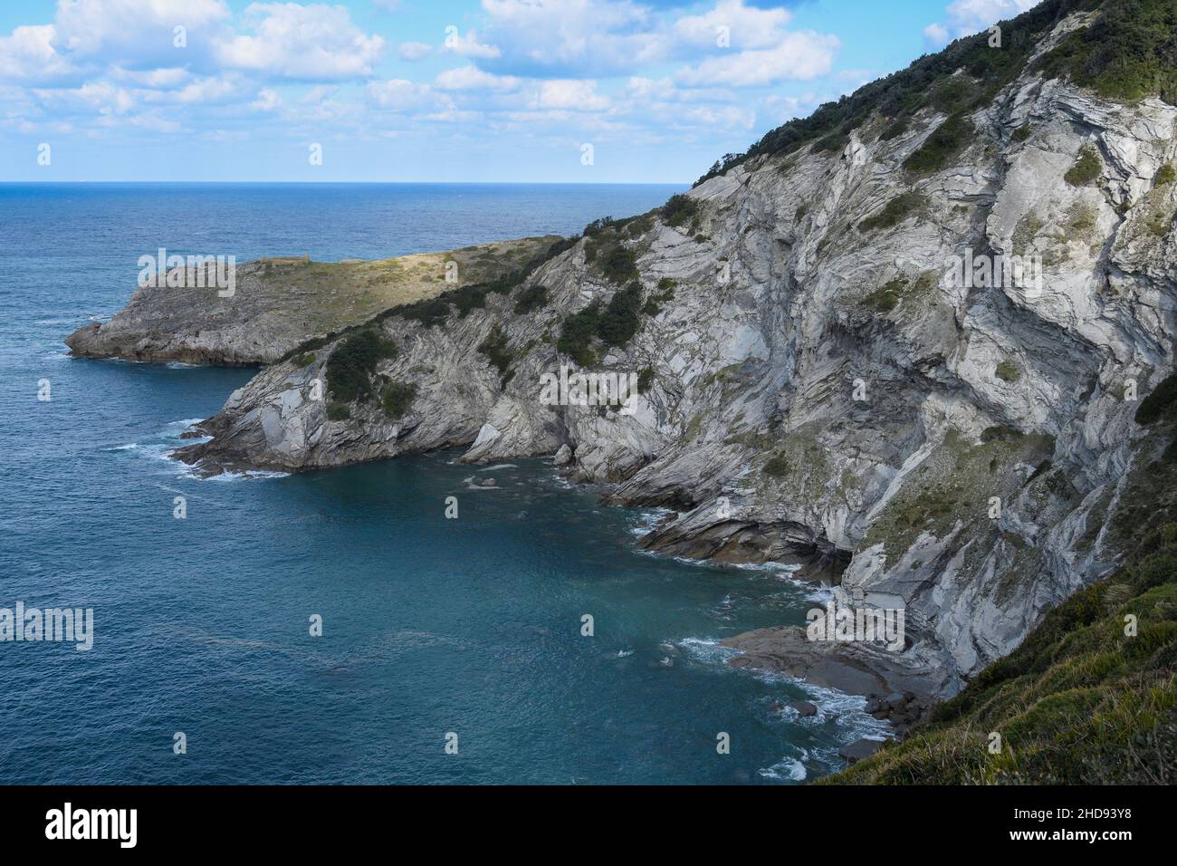 Cliffs by the sea on the coast of Bizkaia Stock Photo