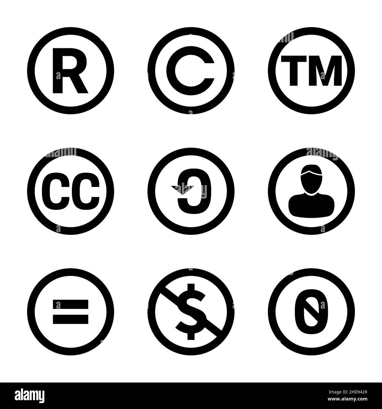 Creative Commons License Icons and Registered Trademark Copyright Icon