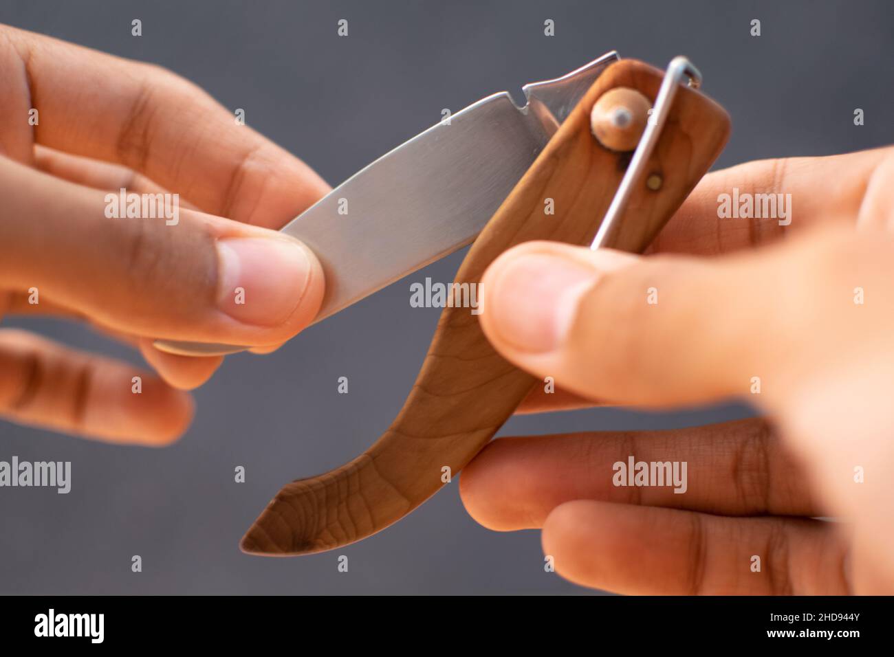 Sharp folding dagger Stock Photo