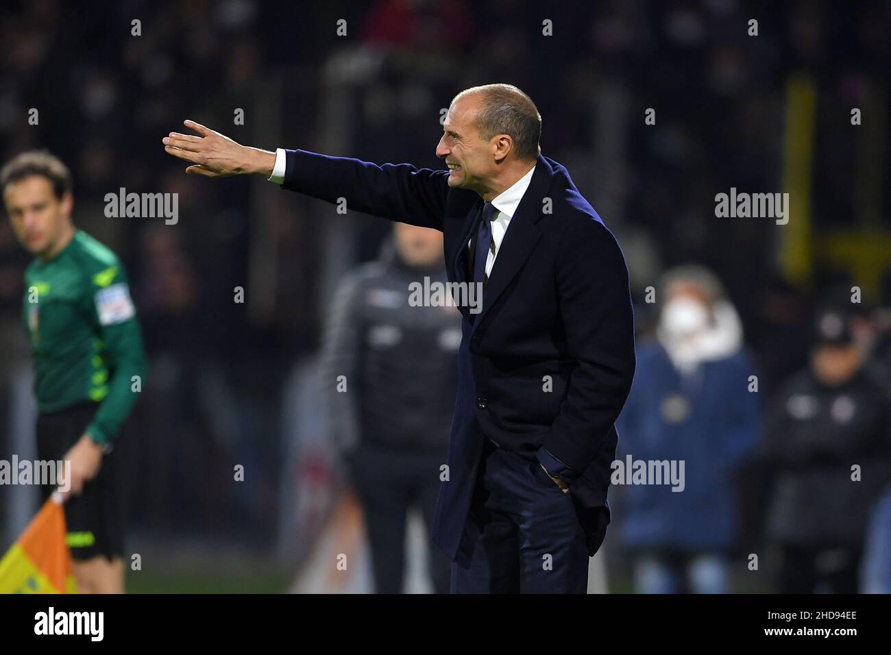 SALERNO, ITALY - NOVEMBER 30:  Head coach Juventus Massimiliano Allegri during the Serie A match between US Salernitana v Juventus at Stadio Arechi on Stock Photo