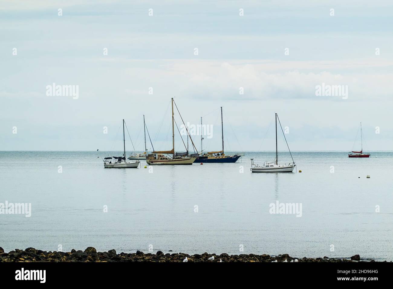 Airlie Beach, Queensland, Australia January 2022 Yachts with sails