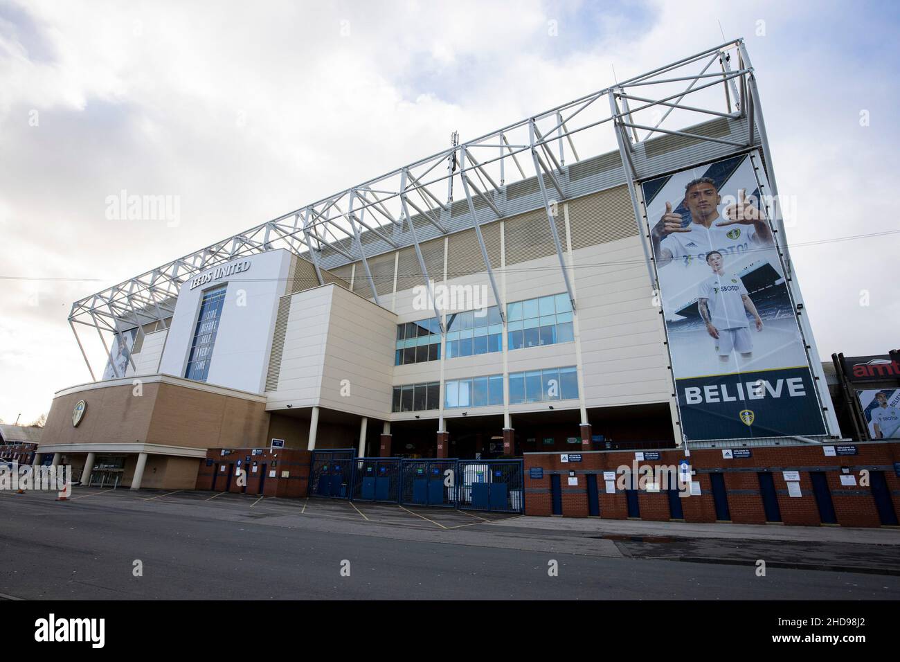 A view of Elland Road Stadium, Leeds on the 3rd January 2022. Credit: Lewis Mitchell Stock Photo