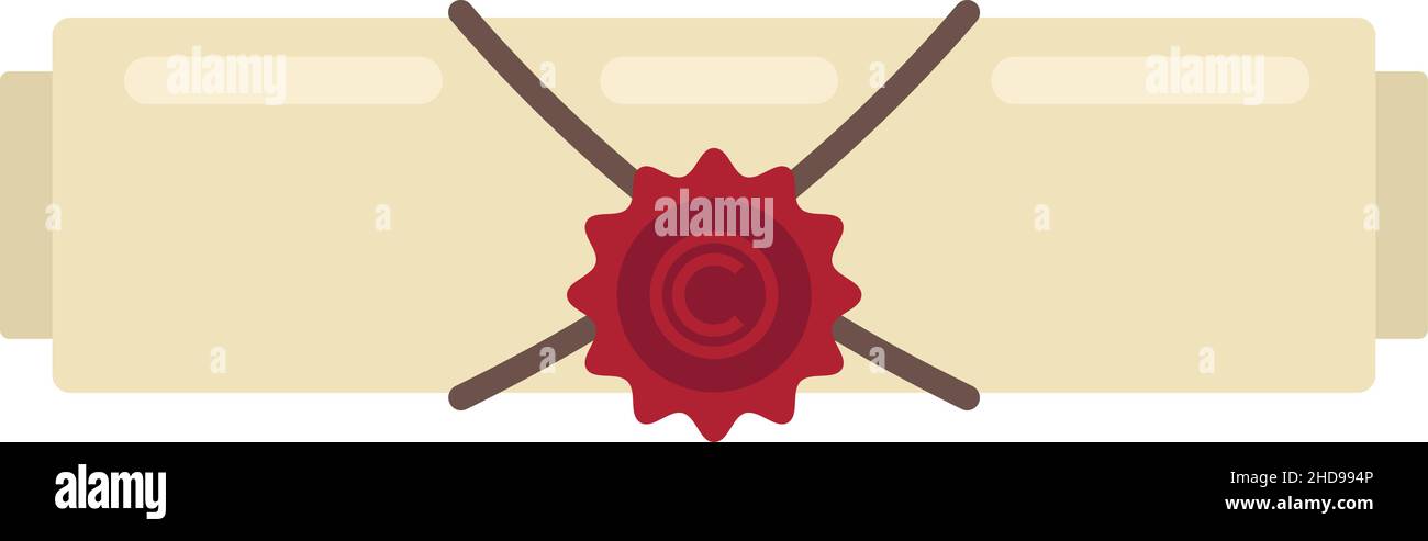 Notary certificate icon. Flat illustration of notary certificate vector ...