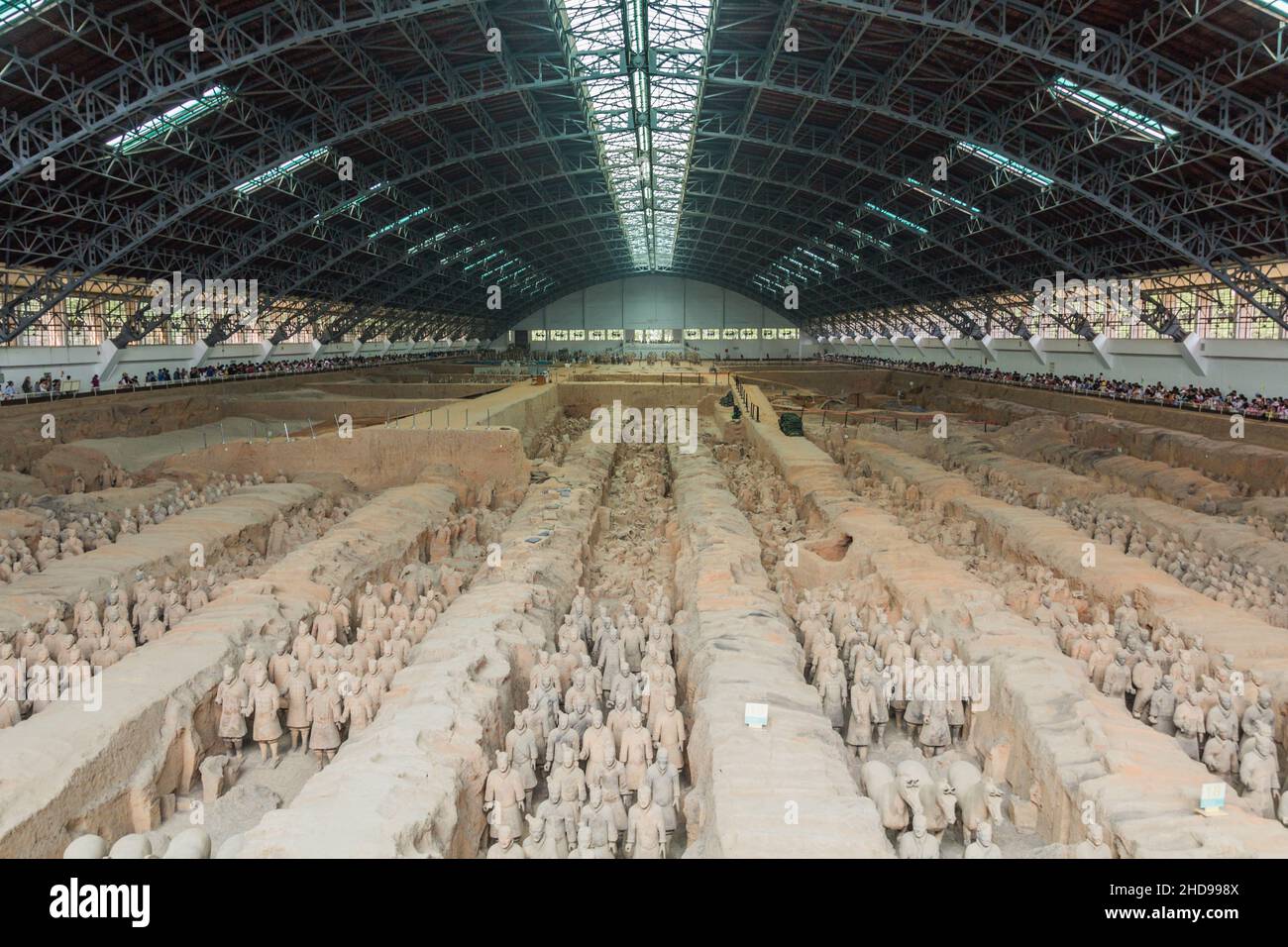 XI'AN, CHINA - AUGUST 6, 2018: View of the Pit 1 of the Army of Terracotta Warriors near Xi'an, Shaanxi province, China Stock Photo
