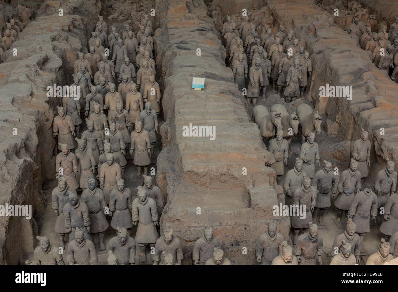 XI'AN, CHINA - AUGUST 6, 2018: Rows of the Army of Terracotta Warriors near Xi'an, Shaanxi province, China Stock Photo