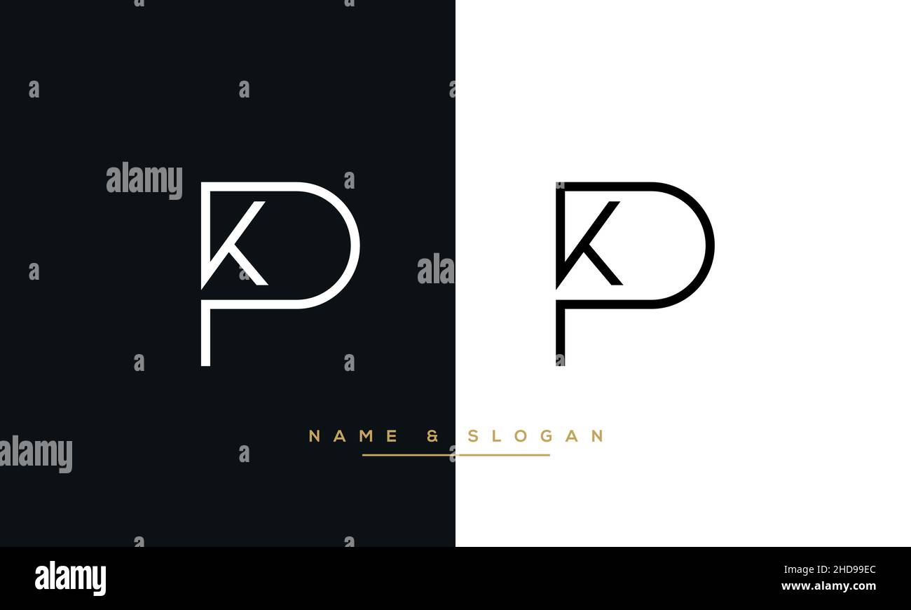 KP, PK, K, P Abstract Logo Monogram Template Stock Vector