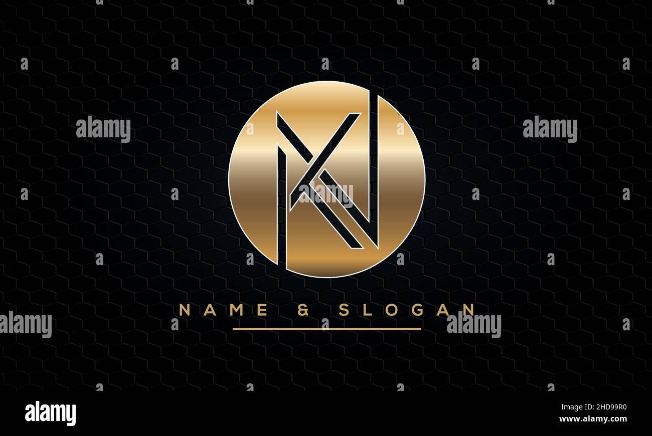 KN, NK Abstract Logo Monogram Stock Vector