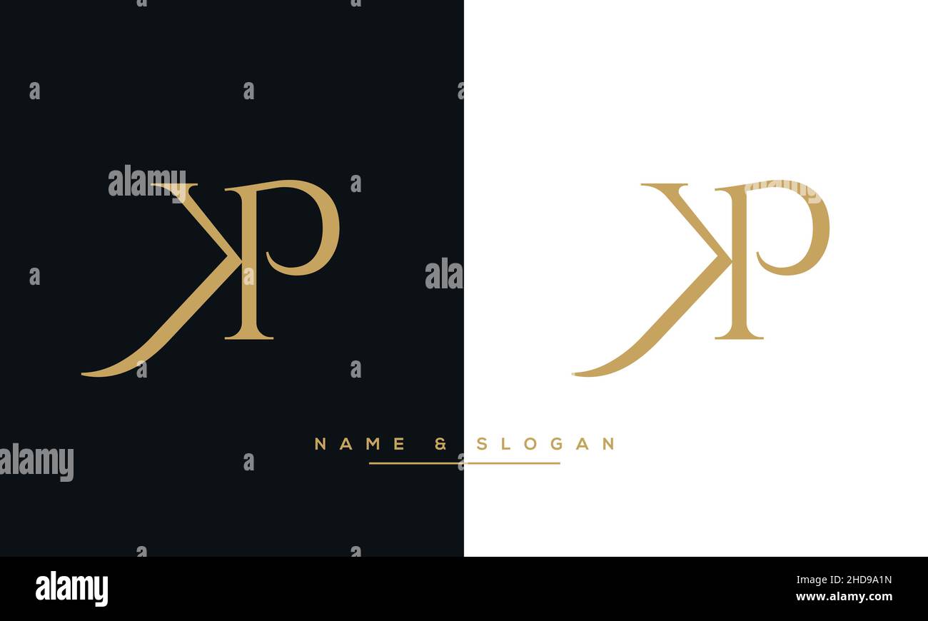 KP, PK, K, P Abstract Logo Monogram Template Stock Vector