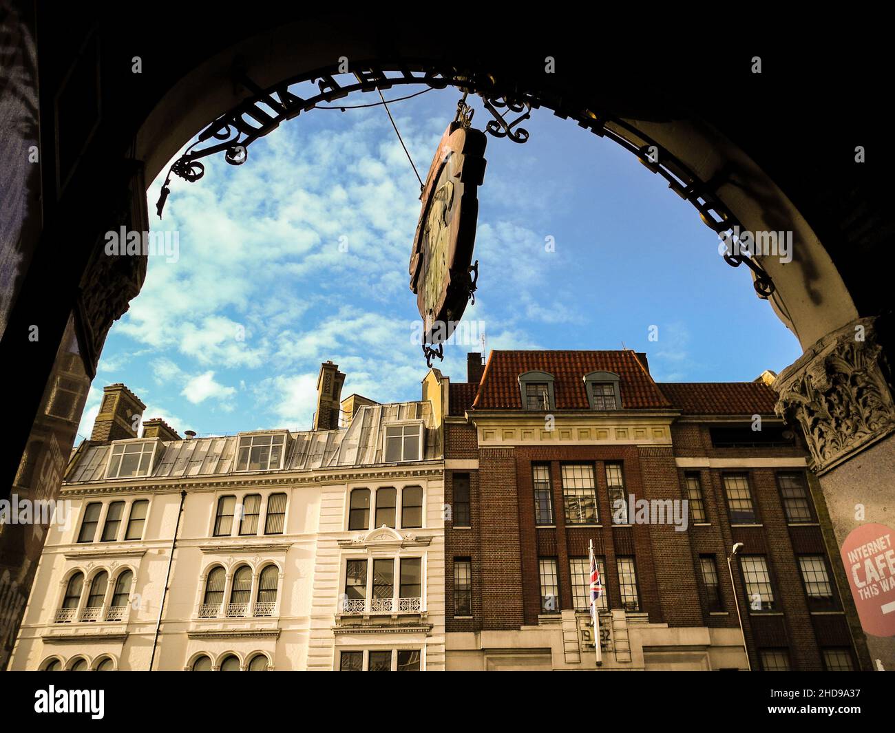 Entrance signage above the Old King's Head public house on Borough High Street, Southwark, London, SE1, UK Stock Photo
