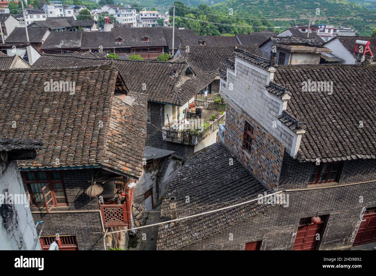 Roofs of Furong Zhen town, Hunan province, China Stock Photo