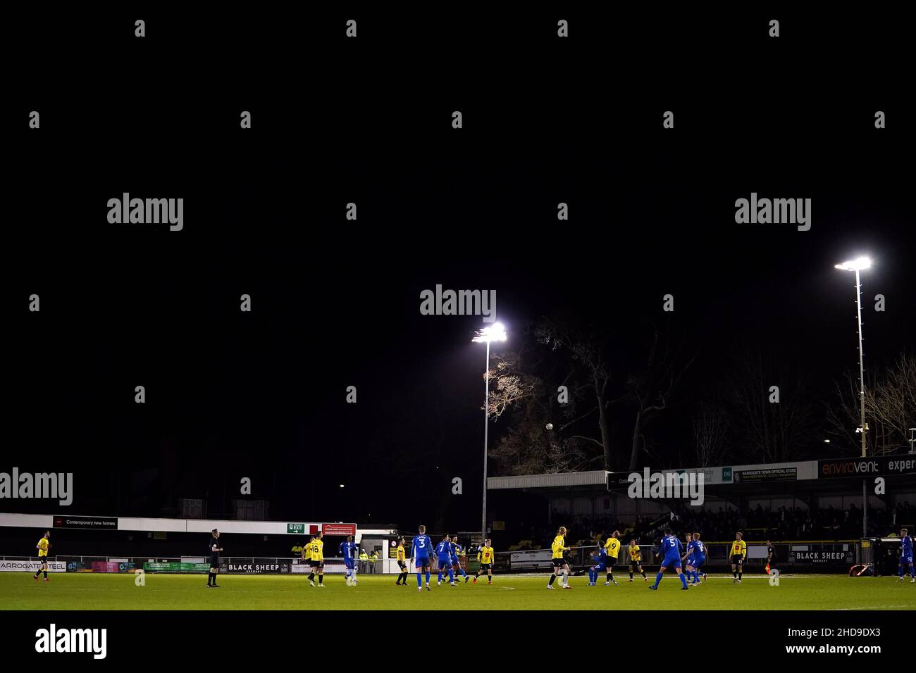 General view of the action on the pitch during the Papa John's Trophy round of sixteen match at the EnviroVent Stadium, Harrogate. Picture date: Tuesday January 4, 2022. Stock Photo