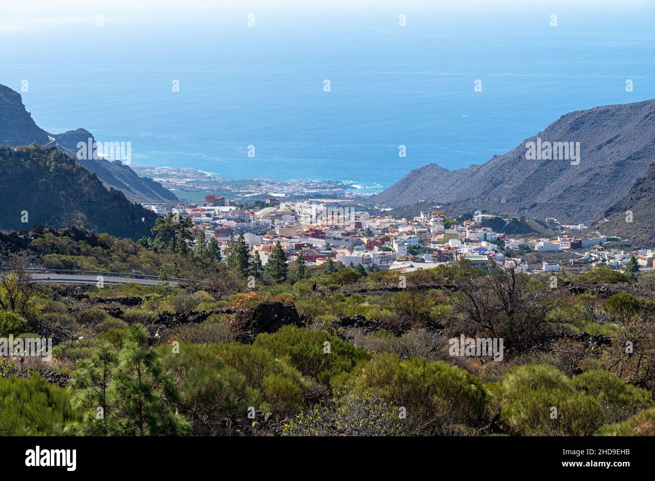 The city of Puerto de Santiago on the Canary Island of Tenerife Stock Photo