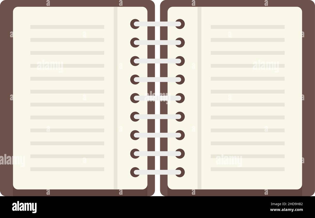Office manager open notebook icon. Flat illustration of office manager ...