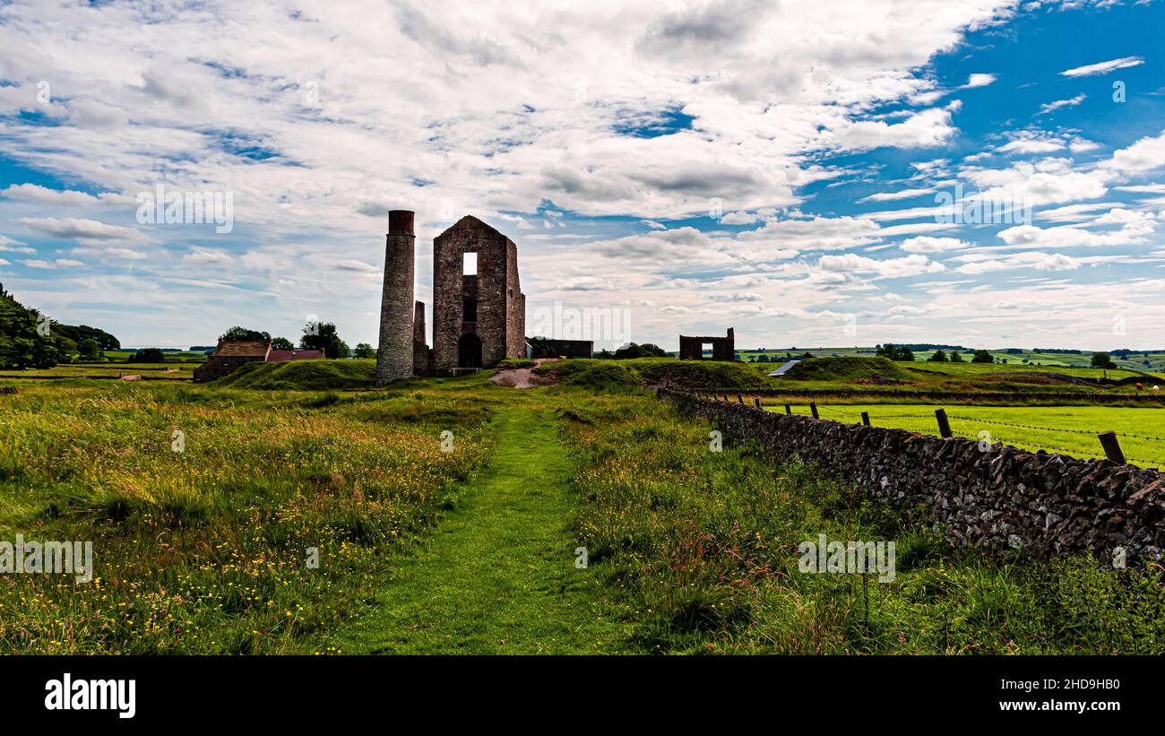 Magpie Mine well-preserved disused lead mine in Derbyshire, England, the UK Stock Photo