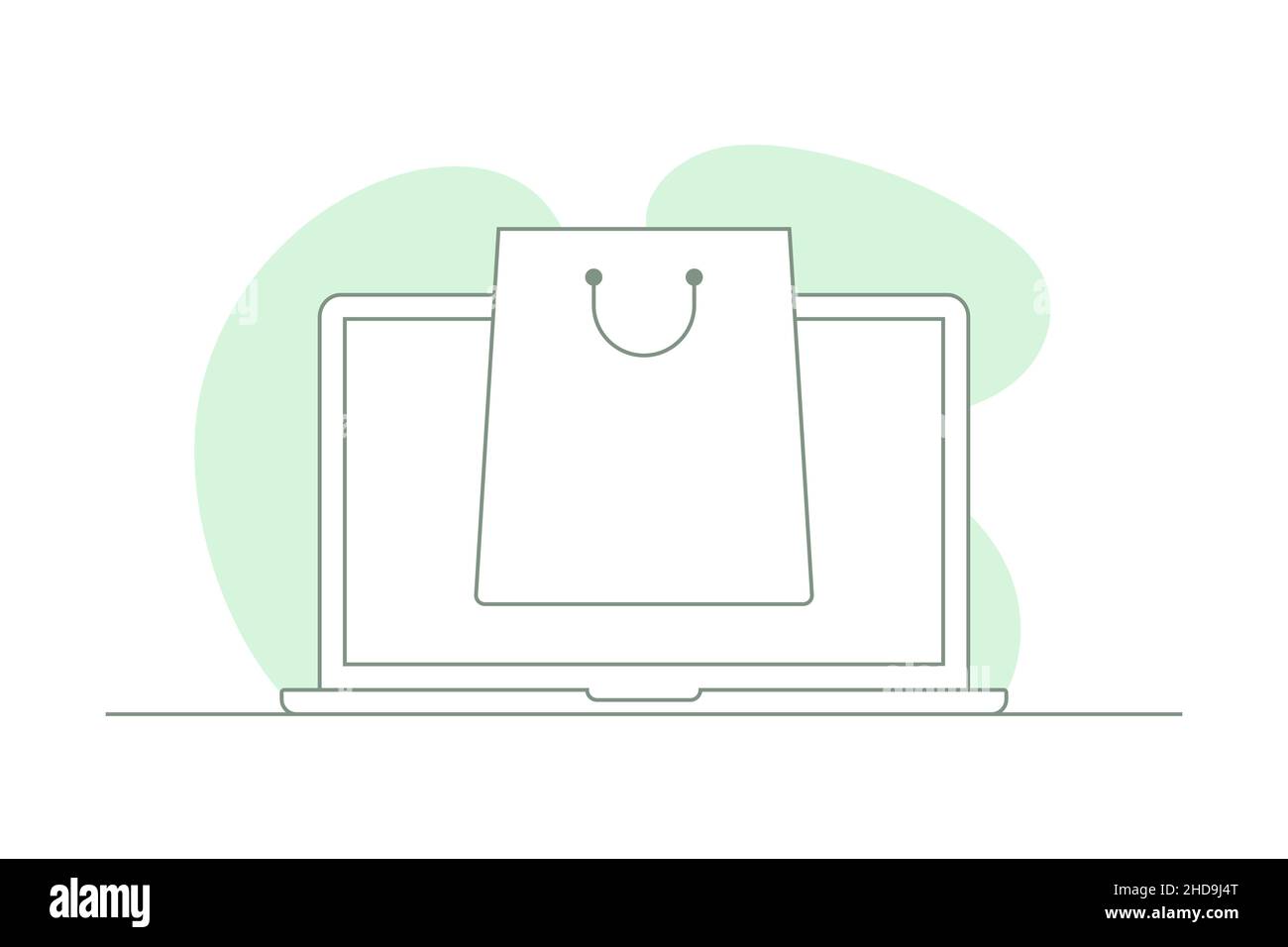 Online shopping. Laptop with shopping bag Stock Vector Image & Art - Alamy