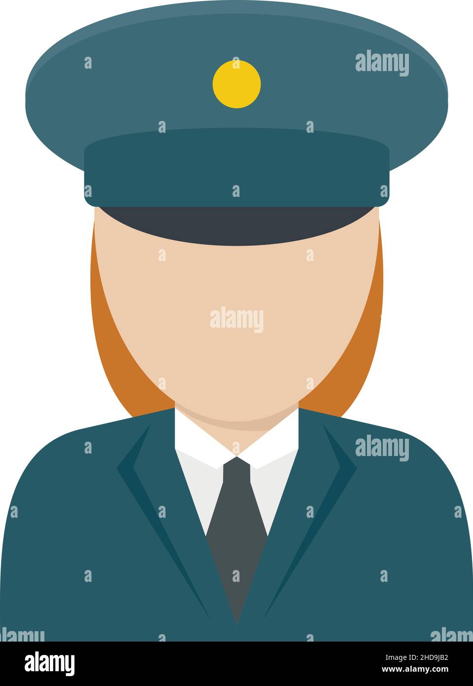 Woman electric train driver icon. Flat illustration of Woman electric ...