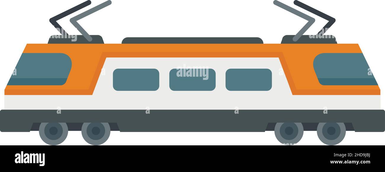 City electric train icon. Flat illustration of City electric train ...