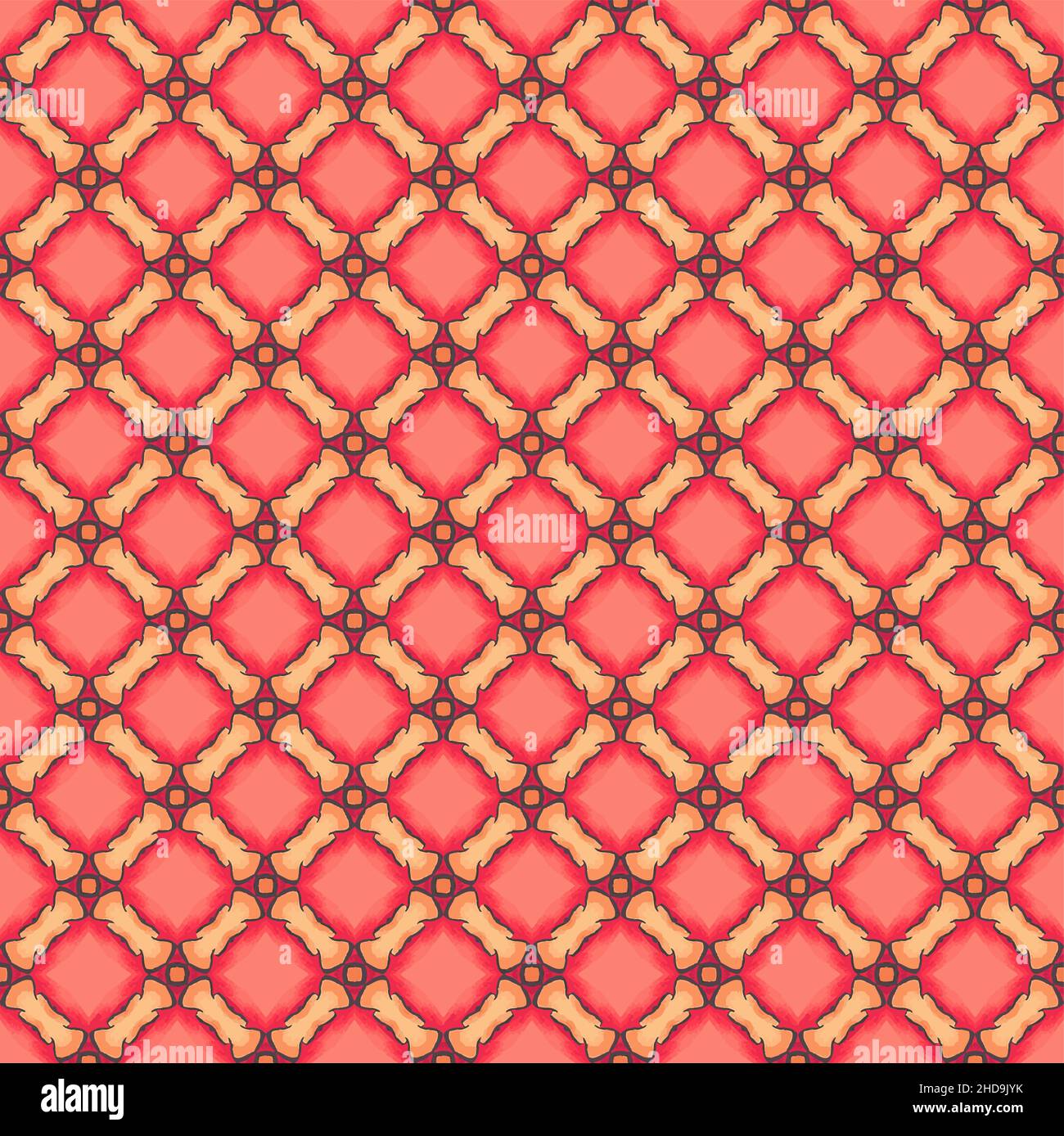Red and yellow pastel color seamless pattern texture and template. Multicolored. Colorful ornamental graphic design. Colored mosaic ornaments. Vector Stock Vector