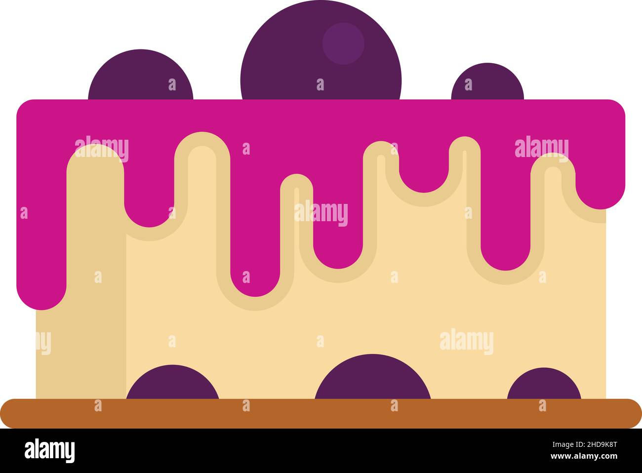 Forest berry cake icon. Flat illustration of forest berry cake vector ...