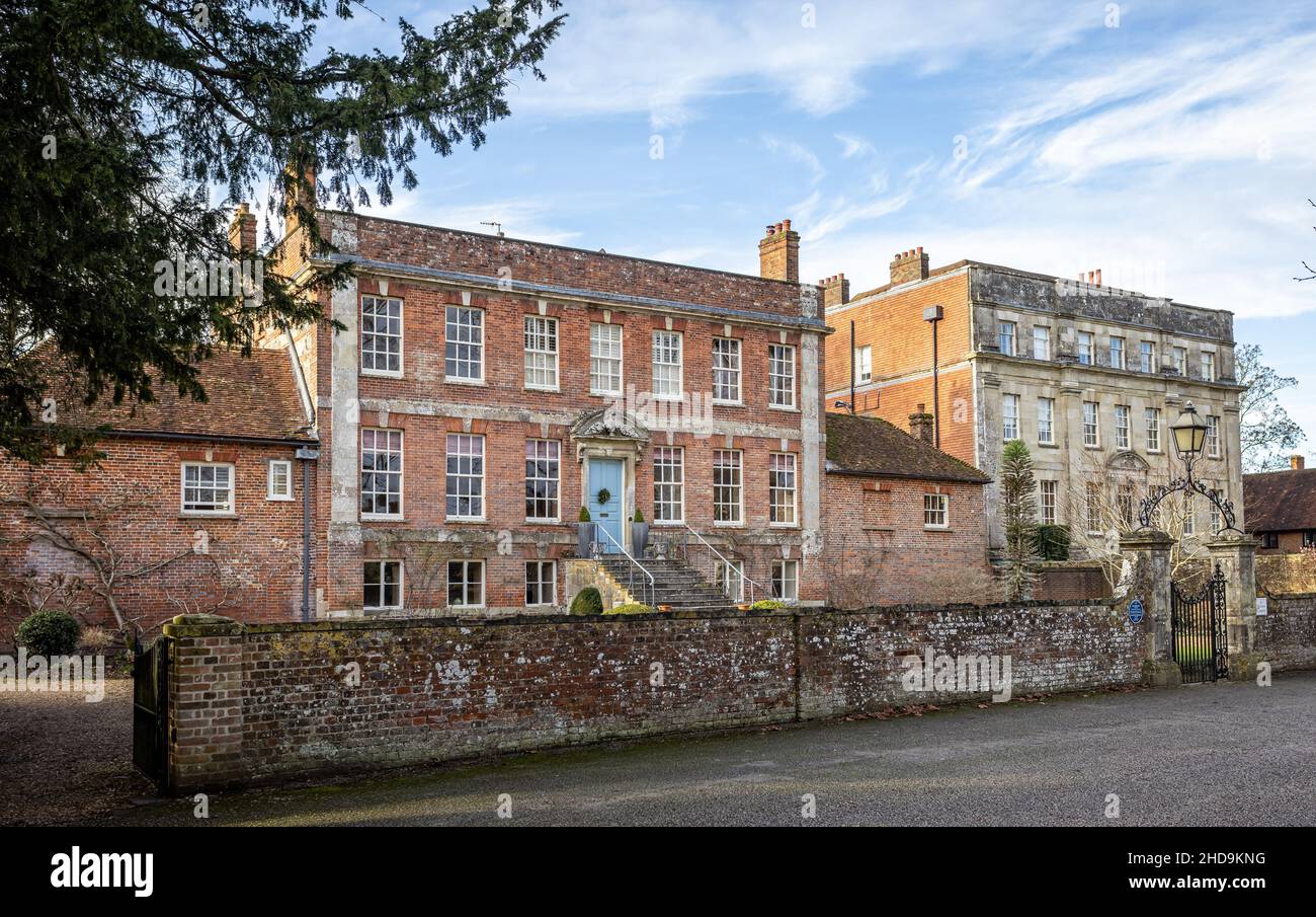 Thw Walton Canonry and Myles Place Mansions on West Walk, Salisbury Close, Salisbury, Wiltshire, UK on 4 January 2022 Stock Photo