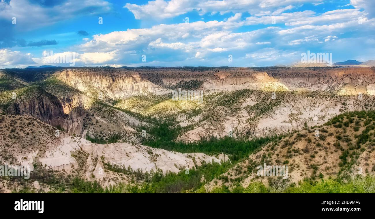 Colorful Panoramic View at the Kasha-Katuwe Scenic Overlook Stock Photo