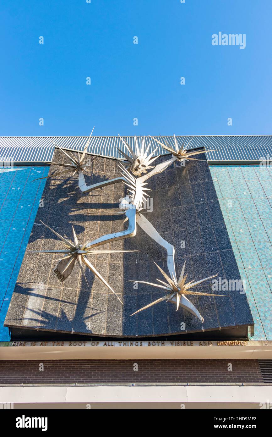 The Man Of Fire metal Sculpture by David Wynne1964 On Debenhams, the  potteries shopping centre In Hanley Stoke on Trent. known locally as Jack  Frost Stock Photo - Alamy