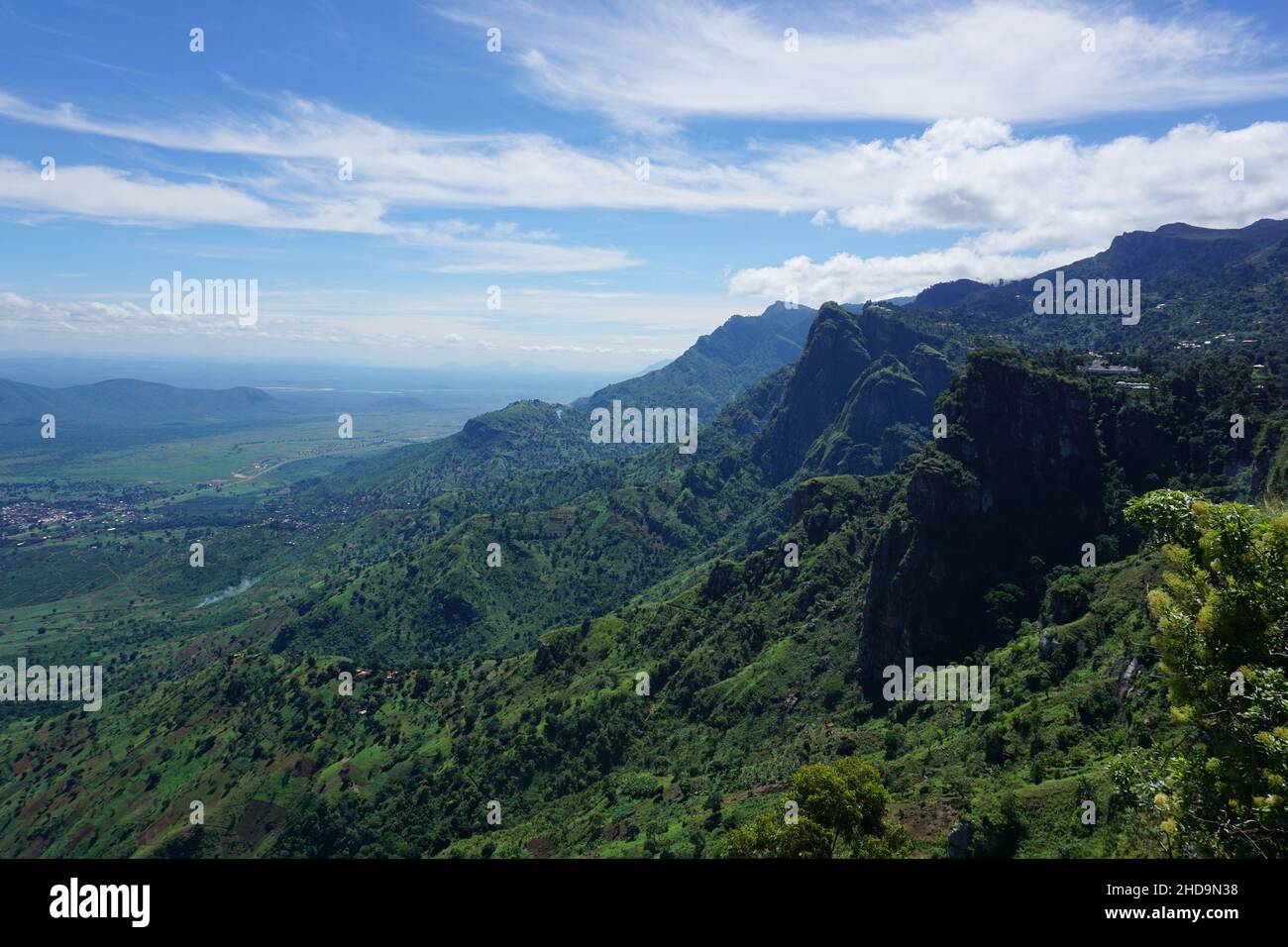 Spectacular view from the Irente view point in the Usambara Mountain Range near Lushoto, Tanzania 2021 Stock Photo