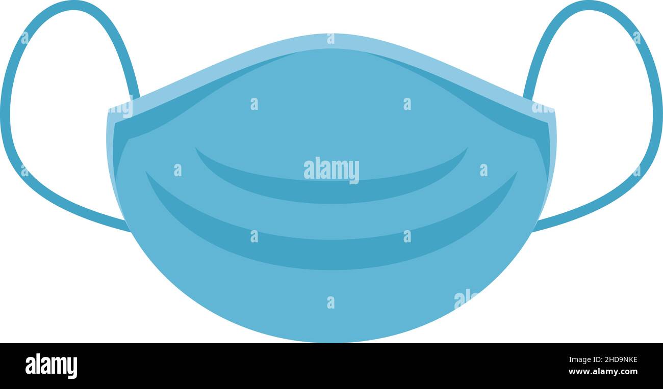 Flu medical mask icon. Flat illustration of flu medical mask vector ...