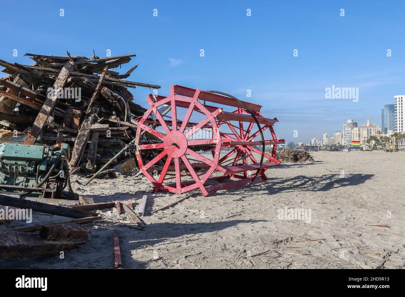 Long Beach, California, USA. 4th Jan, 2022. The wreckage of the Newport