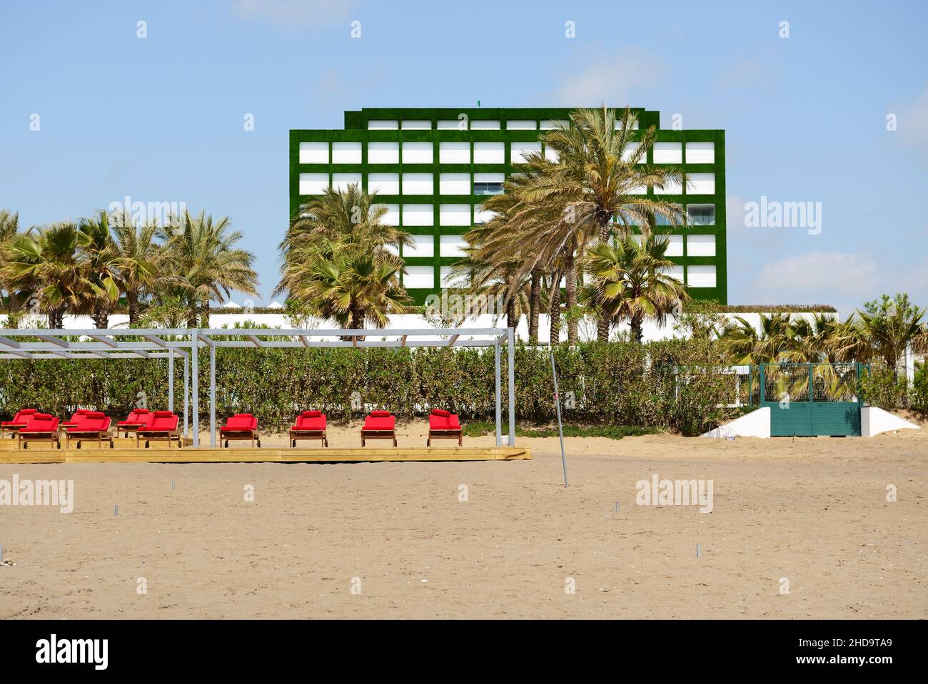The beach at the luxury hotel, Antalya, Turkey Stock Photo