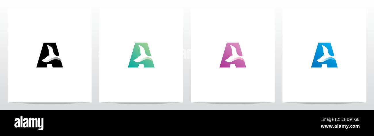 Fish Tail On Letter Logo Design A Stock Vector